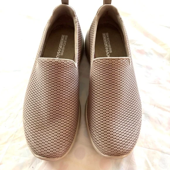 Skechers Go Walk Goga Max Gen 5 Mesh Slip-ons Sandy Beige SZ 7.5 Worn 1X - Picture 10 of 16